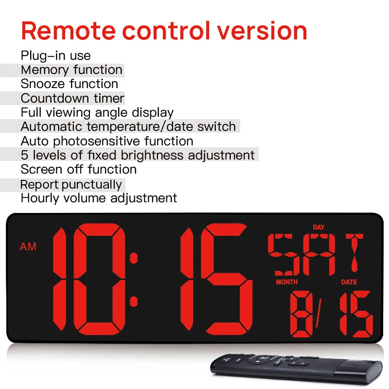 YIZHI Hot Selling Large Screen LED Display Electronic Clock with Temperature Date Week Display Chinese English Japanese