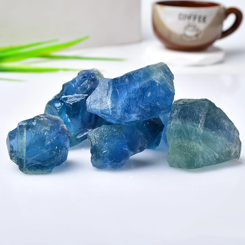 Natural blue fluorite raw stone natural rough stone crystal big stone for wholesale