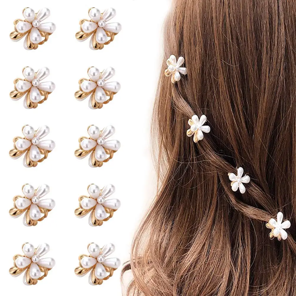 Small Hair Claw Clips with Crystal Cute Metal Hair Pin Sparkling Barrettes for Sweet Girls