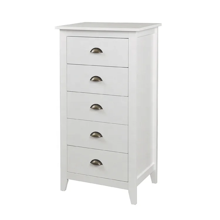 Современная деревянная тумбочка из МДФ с 3 белыми ящиками