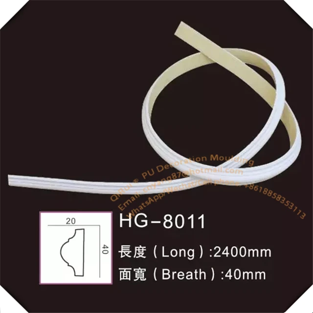 
Building Material Polyurethane PU Cornice Moulding Decorative Flexible Wire 
