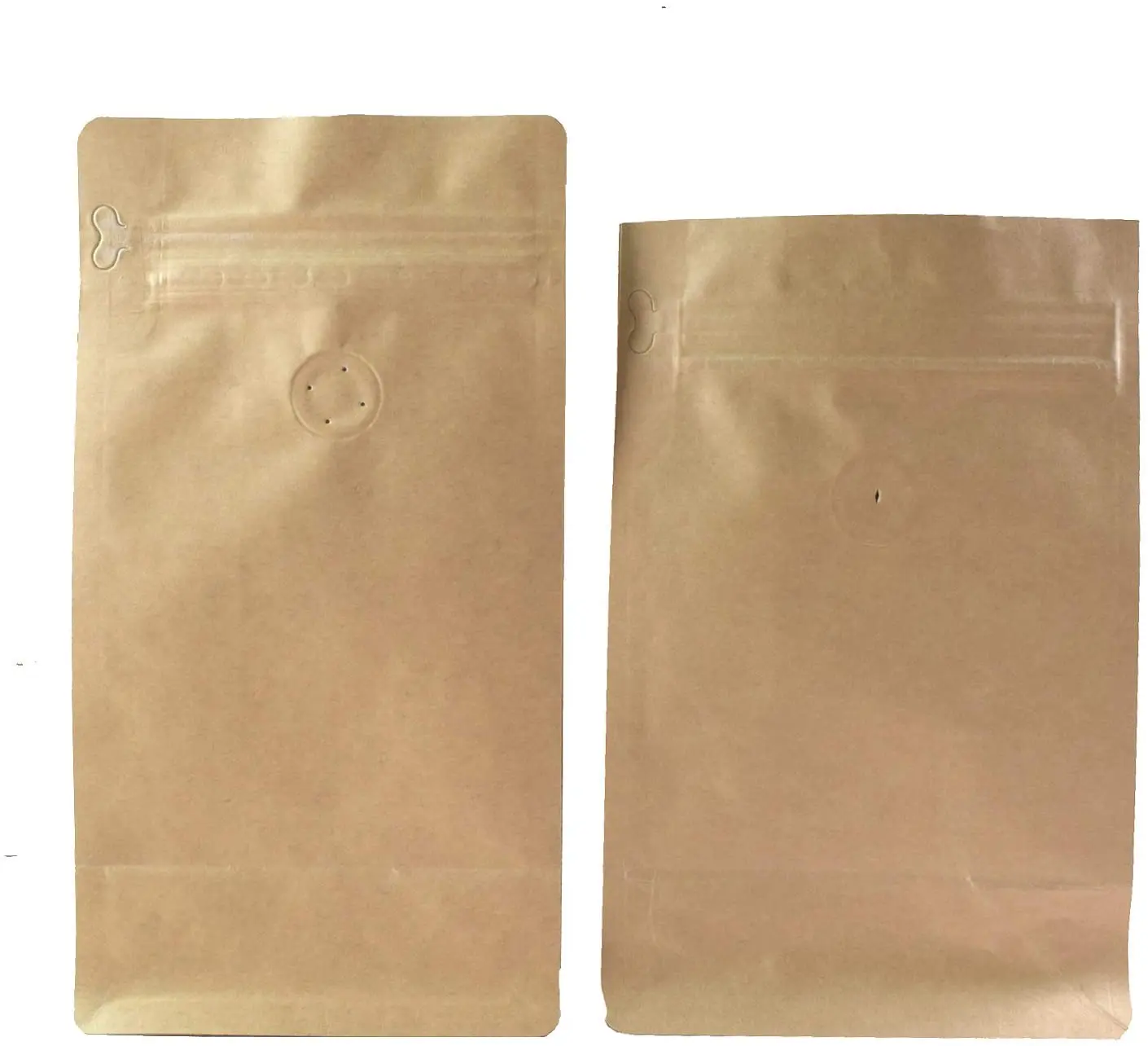 New whole eight edge-sealing packaging flat bottom white kraft paper coffee bagasse with valve