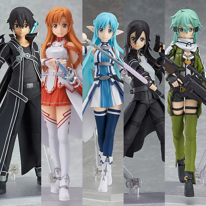 13 см меч онлайн Yuuki Asuna Kirigaya Kazuto Kirito Asada Shino 174 241 248 ПВХ фигурки куклы аниме