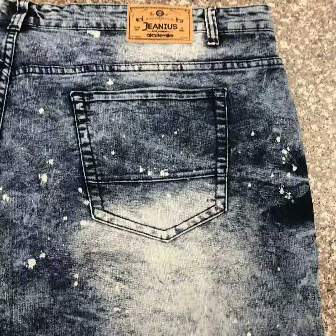 China Stock Lot China design jeans shorts for man korean jeans ripped shorts loose oversize denim shorts