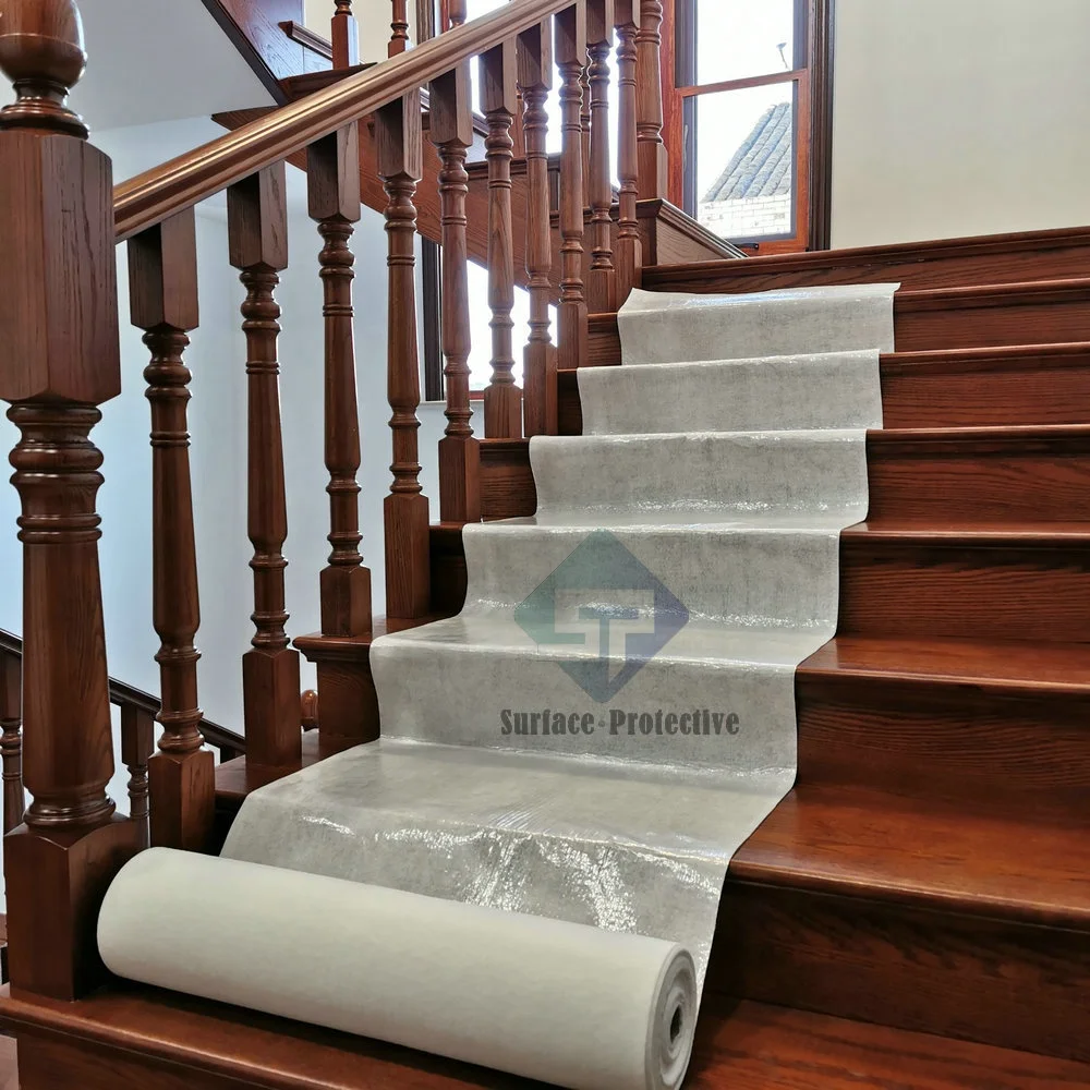 160gr white sticky felt Self adhesive drop cloth felt Floor protector  Painter cover fleece from Professional manufacture