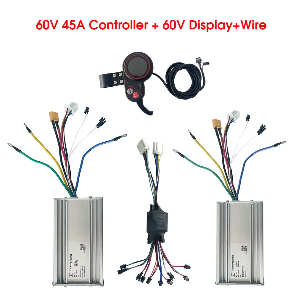Yunli 60v 45A / 50A mobility scooter spare parts motor controller kit with finger throttle intelligent display