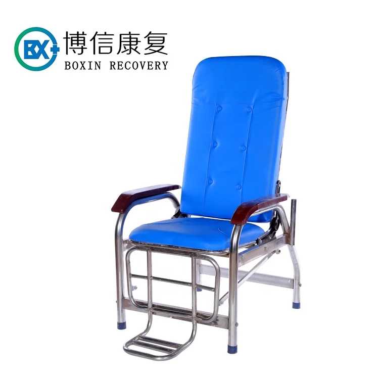 comfortable adjustable transfusion infusion chair with I.V. stand for hospital