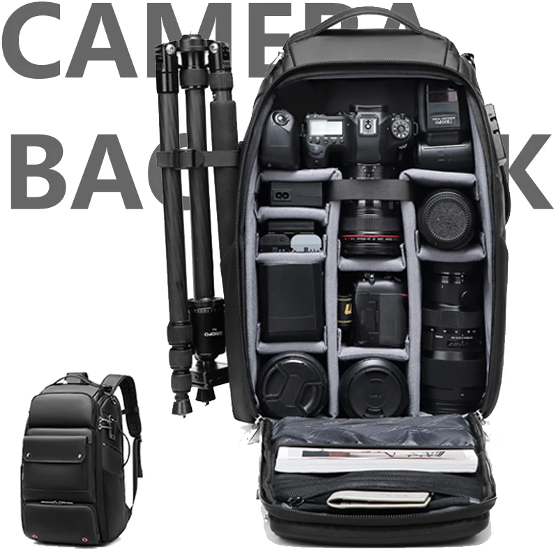 Photography Camera Backpack Multifunctional Digital Camera Bag With TSA Lock for Travelling Photographers