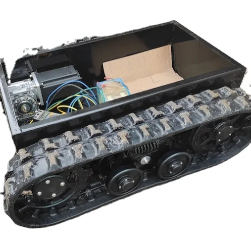 Electric Remote Control Tracked Robot chassis custom made Rubber crawler undercarriage