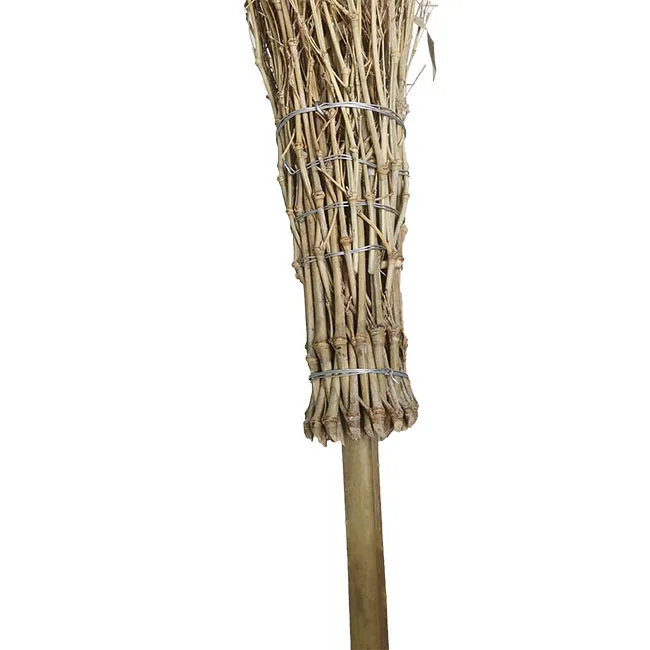 China Manufactures Garden Long Handle Bamboo Leaf Hand Broom And Dustpan Halloween Witches Broom Wholesale