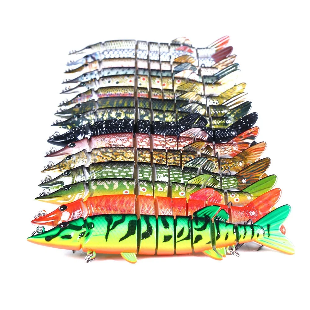 
8 section Sinking Wobbler Fishing bait 12.5/20 cm Multi Jointed lure fish Swim bait Hard Artificial Bait Pike/Bass Fishing lure 