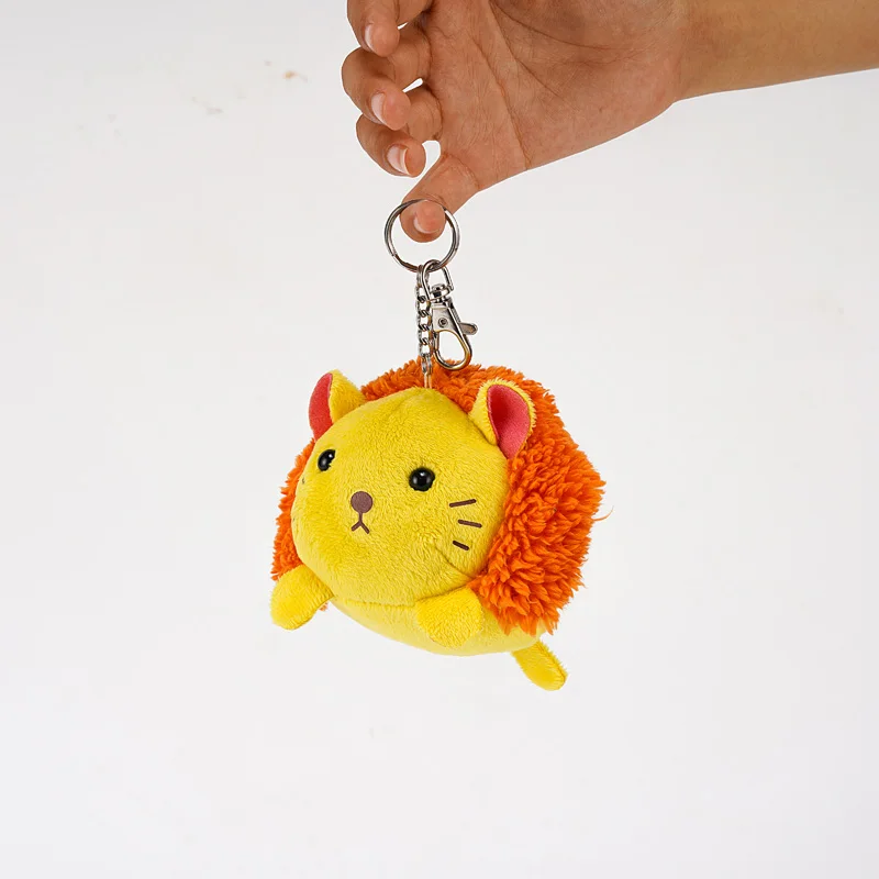 Factory Cute Soft Baby Stuffed Lion Giraffe Koala animals Kid Mini Keychains Plush Keychain Toys