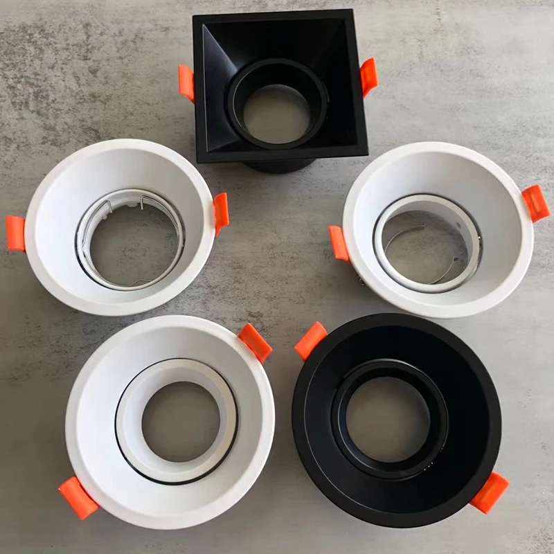 Adjustable LED Down Light Housing Black White MR16 GU10 Recessed Ceiling Light Fitting Spotlight Fixture Downlight Frame
