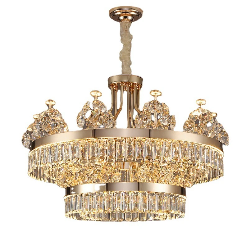 Хрустальная люстра для гостиной, лампа, новая лампа, роскошная простая современная вилла, высококлассная атмосфера, лампы для столовой, спальни