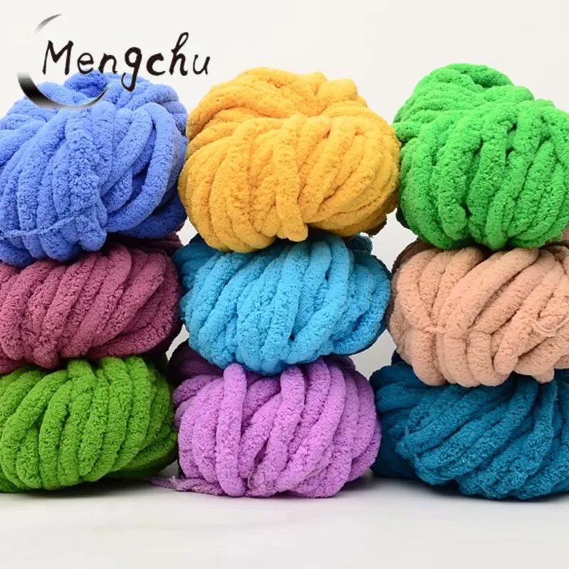 Wholesale Price Soft 35 Colors 2cm Jumbo Chunky Thick Knit Vegan Chenille Yarn Arm Knitting for