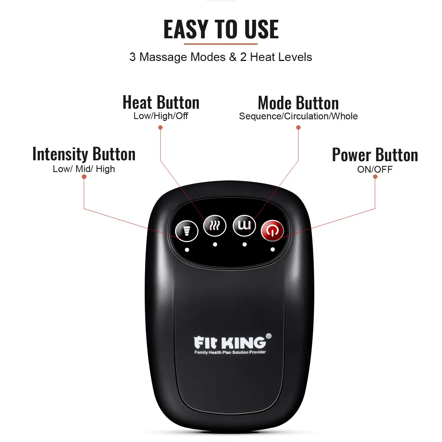 Custom FIT KING heated  smart knee massager with air compression leg vibration machine vibration extra large air pressure