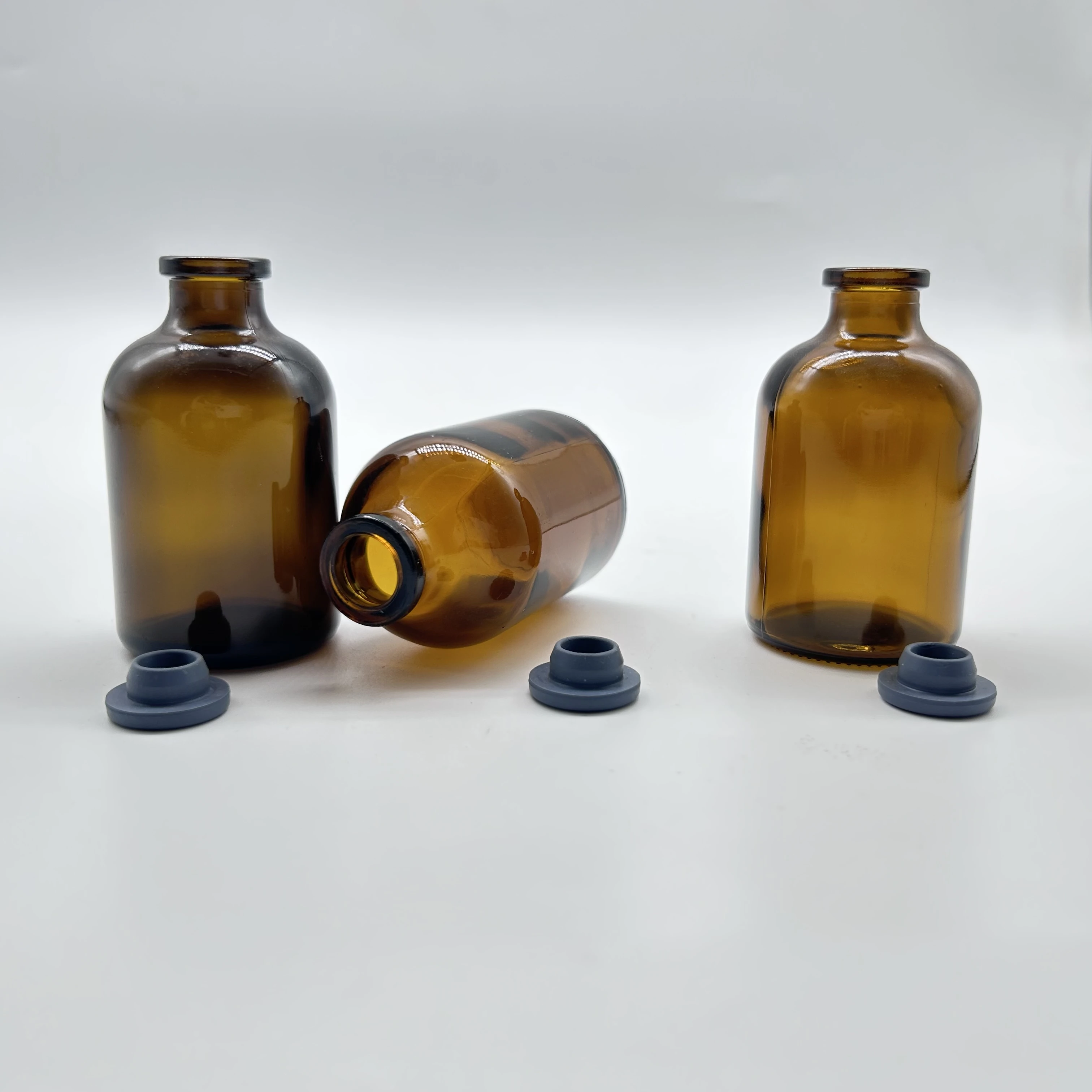 ShanDong Hot Selling New Products Amber 100ml Moulded Injection Vials For Antibiotics With Aluminum Plastic Composite Cap