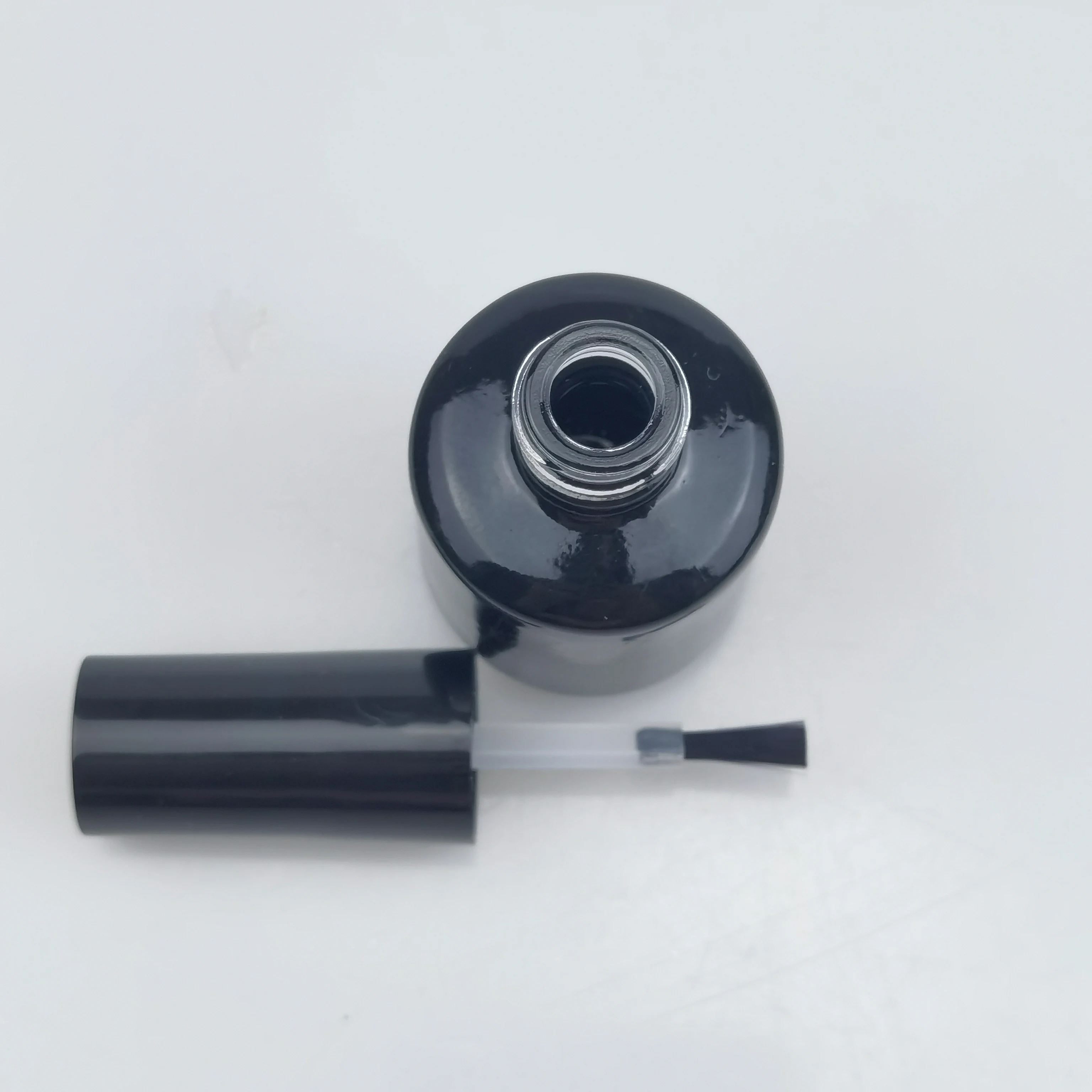 High Quality 5ml 10ml Round Square Empty Round Shape Nail Gel Polish Glass Bottle With Plastic Brush Cap