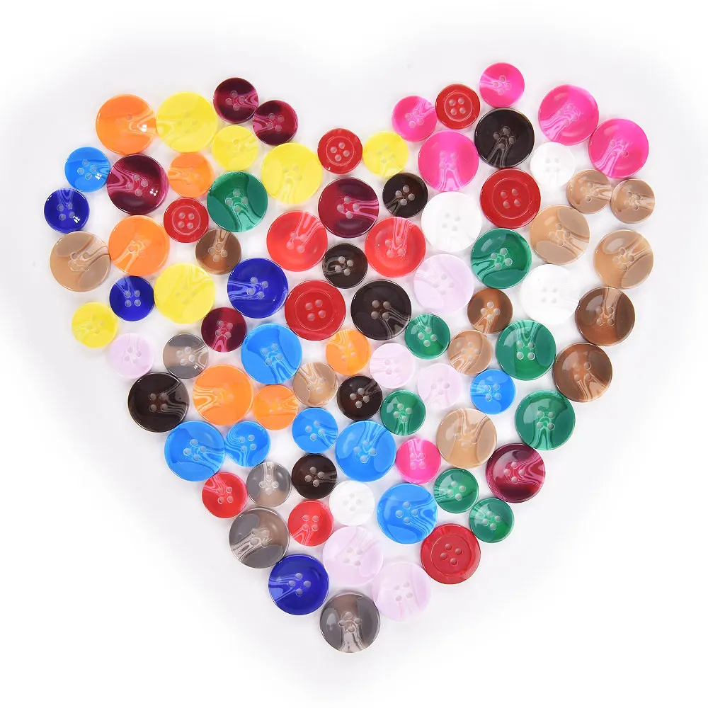 Hot selling Solid Color Sewing 4 Hole Polyester Resin Button for Cloth