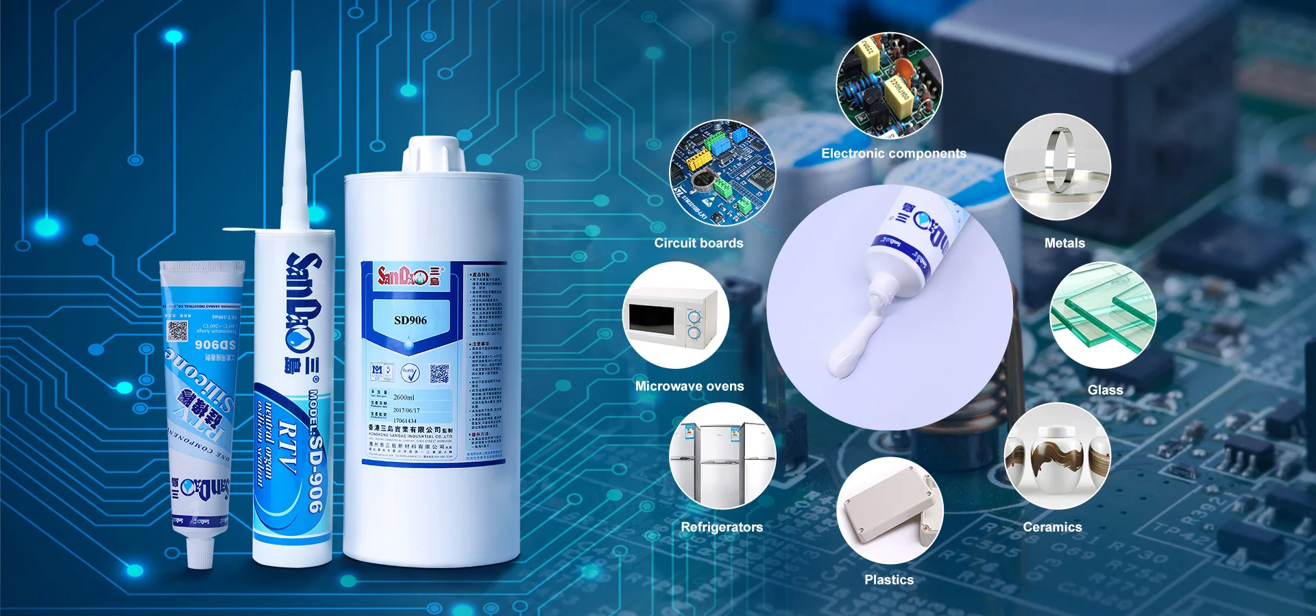 Free Sample One Component RTV Electroplating Products Circuit Board PCB Silicone Adhesive Silicone Sealant