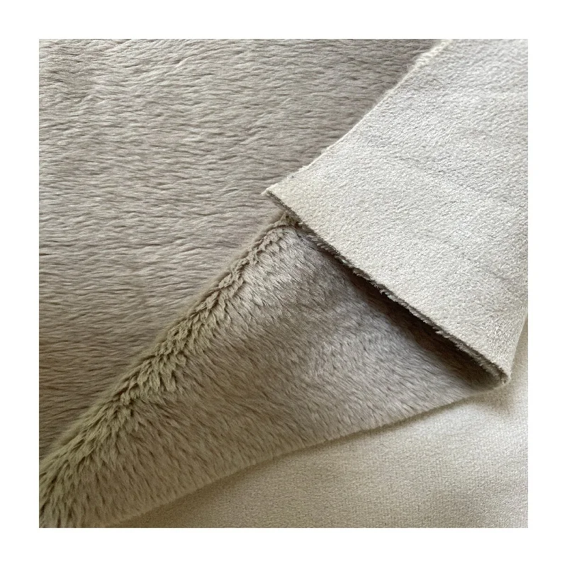wholesale polyester soft short velboa fleece bonded suede fur fabric for garments