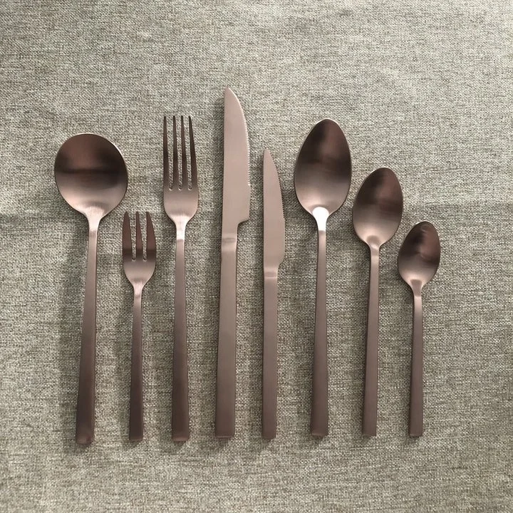 Wedding 18/10 Stainless Steel Gold Cutlery Set Flatware, Golden Cutlery, Matte Gold Cutlery