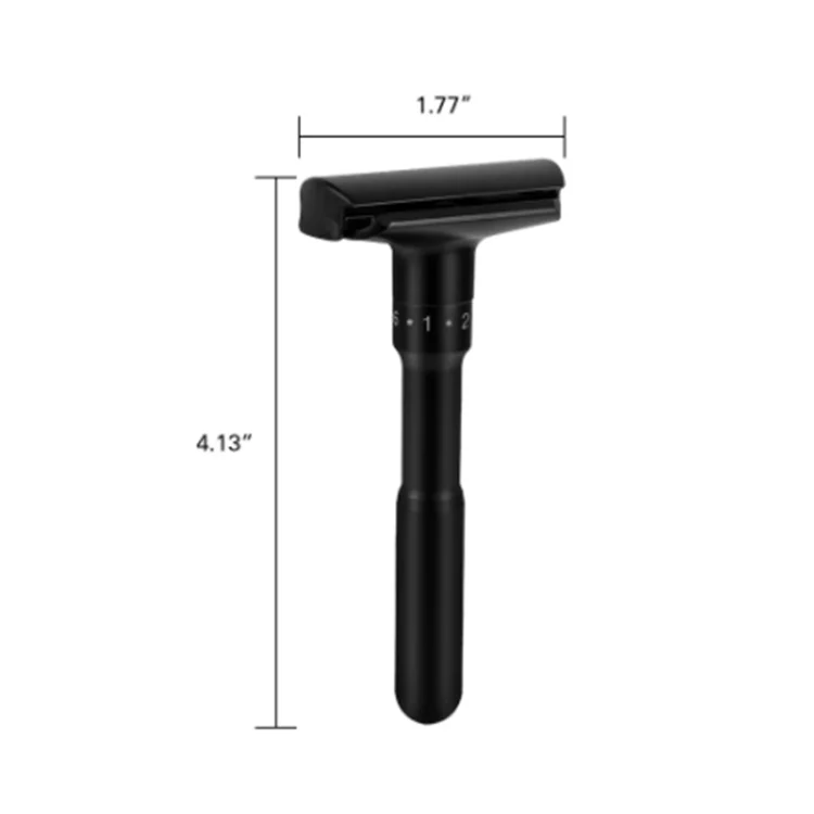 
New Hot Sell private label Adjustable Razors Mens Safety Double Edge Razor Black Classic Shaving Razor 