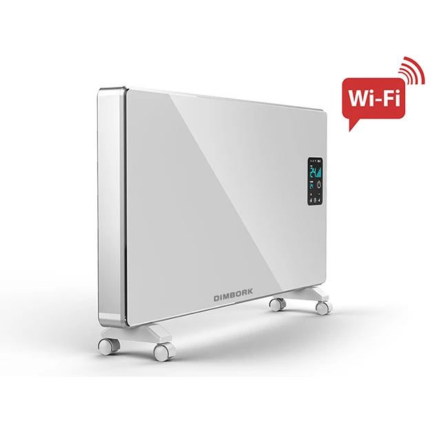Delivery on time household led screen 2000w TUYA wifi control glass panel convector indoor electric heater