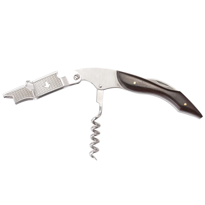 Black Ebony Wood Kit Wine Bottle Opener Corkscrew Set with Foil Cutter