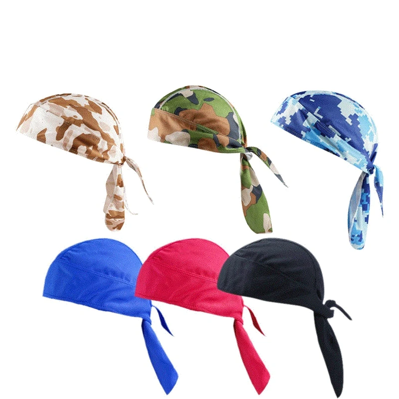 Wholesale Polyester Do Rags Adjustable Sweat Wicking Pirate Hat Skull Cap Sports Quick Dry Headband Durag For Men Women