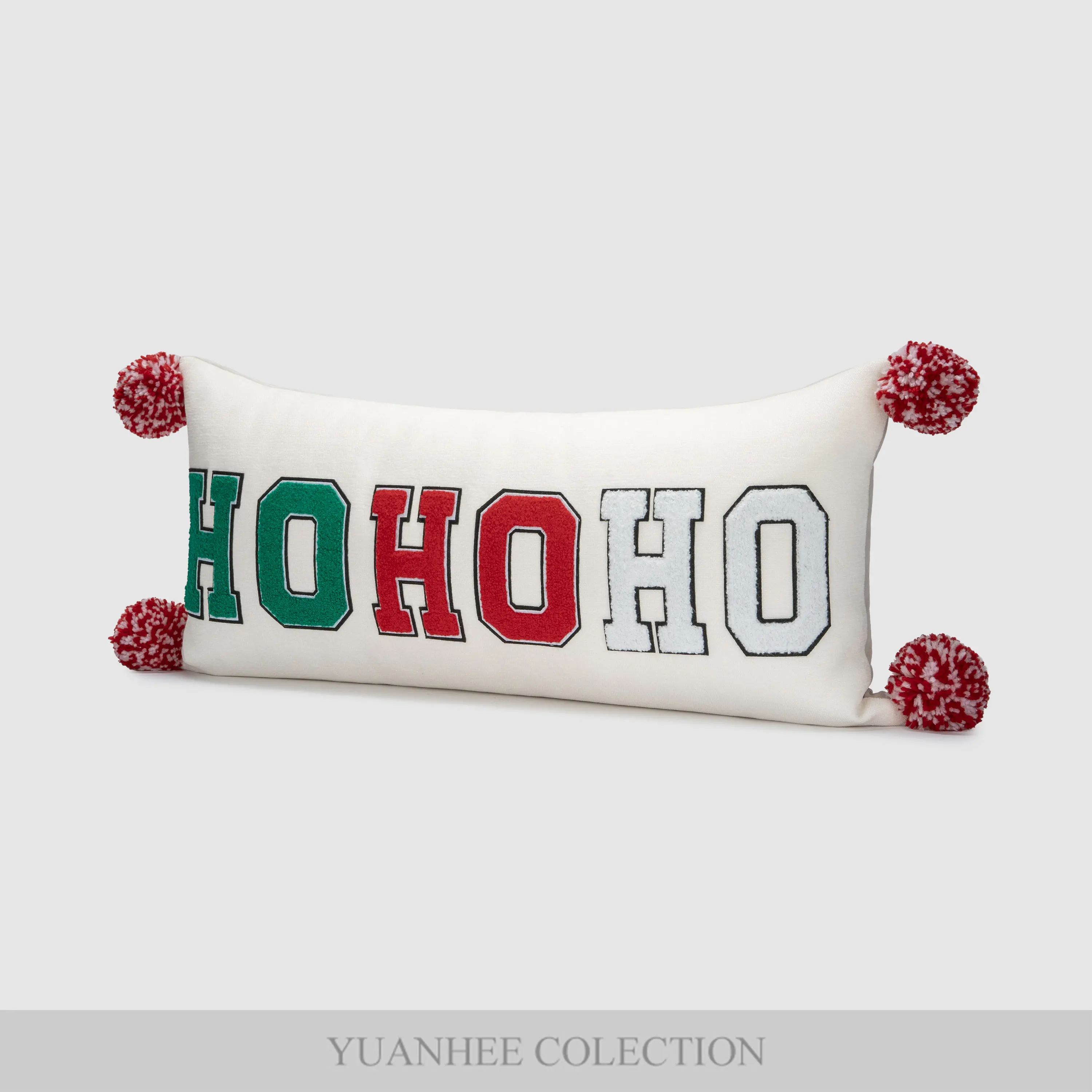 YuanheeChristmas rectangular holiday decorative pillow suitable for hotel living room sofa bed cushion letter design pillowcase
