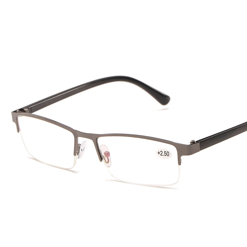 1336 Reading Glasses Customizable Metal Frame Half rim Blue light Blocking Eyeglasses Unisex For Men Women