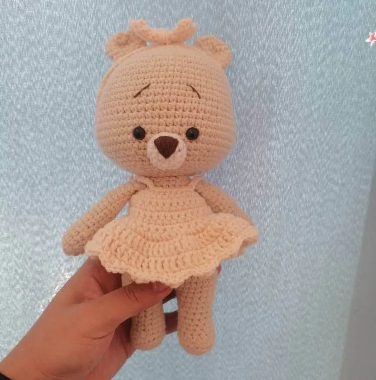 Customize Handmade Amigurumi Teddy dolls Knitted Crochet Teddy Bear Soft Baby Sleeping Doll Stuffed Animal Plush Toy
