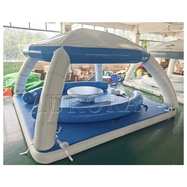 Inflatable water party floating boat island water park inflatable water floating world