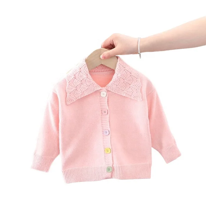 Осенне-зимний модный кардиган для маленьких девочек, Детское пальто для малышей, Детский милый вязаный свитер для девочек