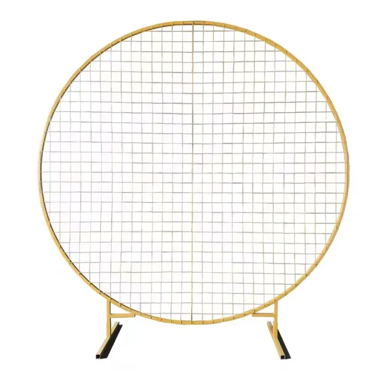 Wedding Backdrop Arch Hoop Mesh Backdrop Wedding Decoration Metal Decorative Wreath