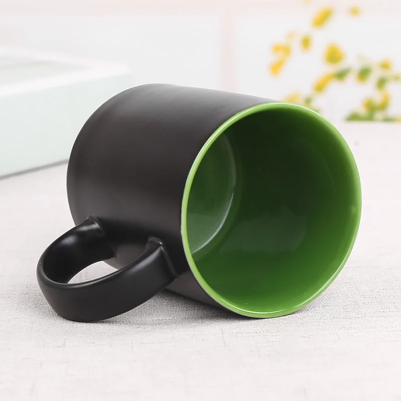 Custom LOGO 10Oz 320ml High-temperature Firing Transparent Glaze Coffee Ceramic Mugs Straight Water Cup For Business Gifts