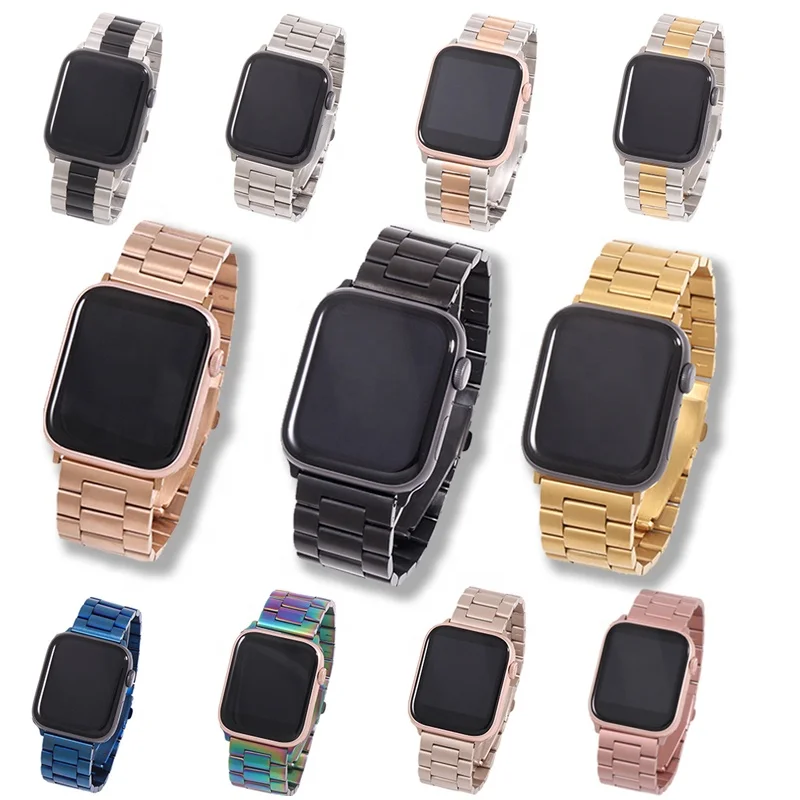 For Apple Watch Band Strap Stainless Steel for smart watch Series 6 5 4 3 2 1 Size 44 42 40 38mm Fashion Laser Gift