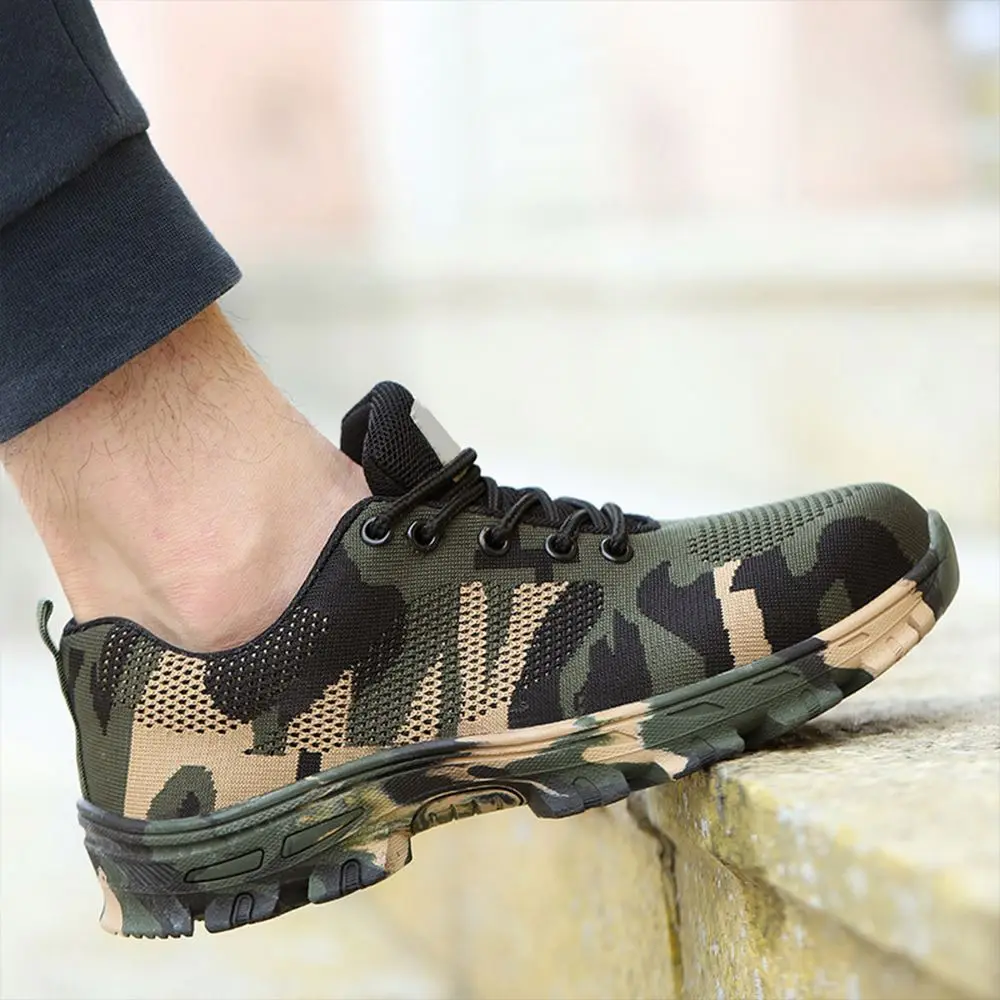 Factory Custom Brand Non-slip Light Weight Steel Toe Labor Protection Workmans Safety Shoes