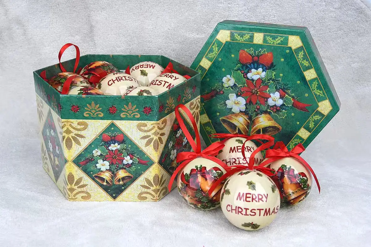 Full color print Foam Paper Ball Christmas Tree Ball