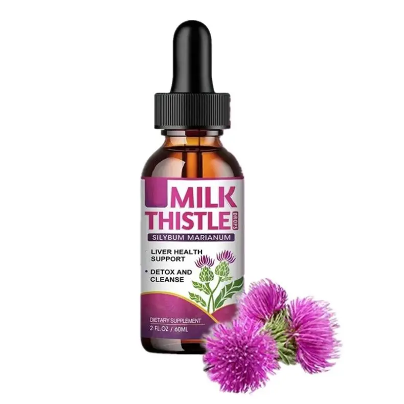 OEM/ODM/OBM Organic Pure Milk Thistle Drops Cleansing Detox No Sugar Milk Thistle Drops Liver Support Milk Thistle Seed Oil