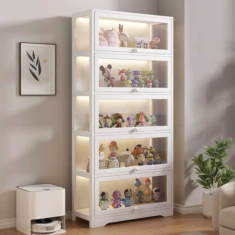 Modern  wooden living room cabinets luxury Figure Doll toy  display cabinet