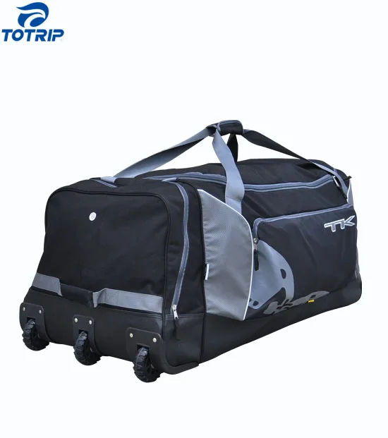 Rolling baseball helmet boot bat equipment travel bag