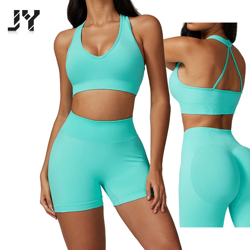 Joyyoung Sports Fitness Wear Comfort Female Sportswear Padded Cross Back Stripe Sexy Yoga Bra Girls Fashion