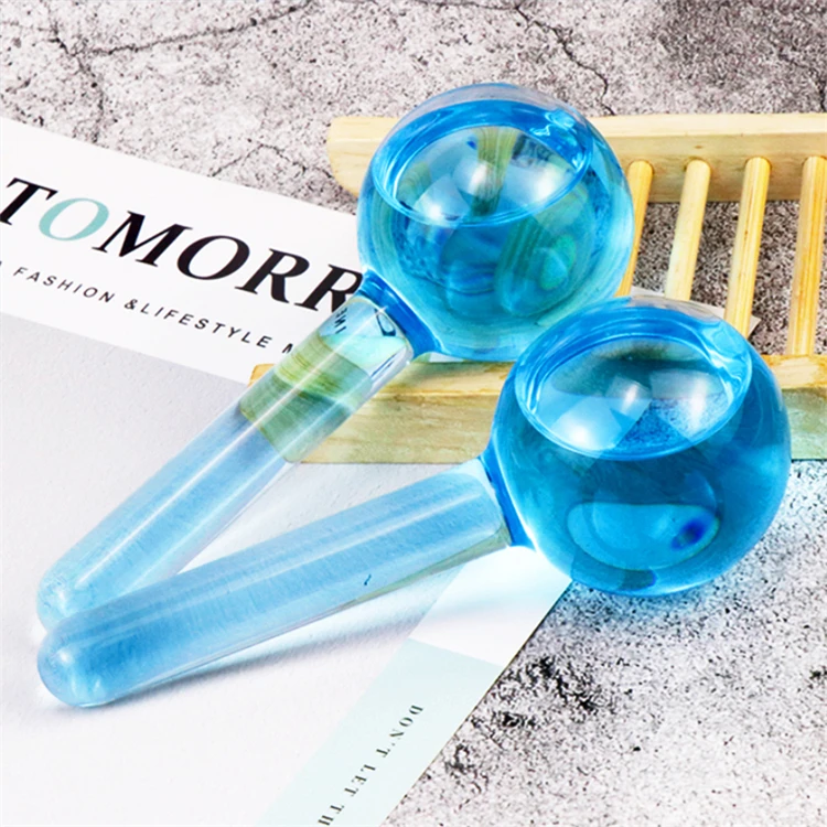 Mini wholesale home use portable anti aging cooling rotating private label facial ice globes for face