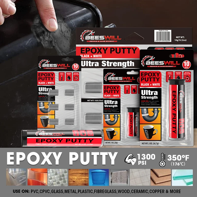 OEM Direct Factory 2 oz. Metal Epoxy Putty Stick Heat Resistant Waterproof For Car, Plumbing, Steel Metal, Plastic, Concrete