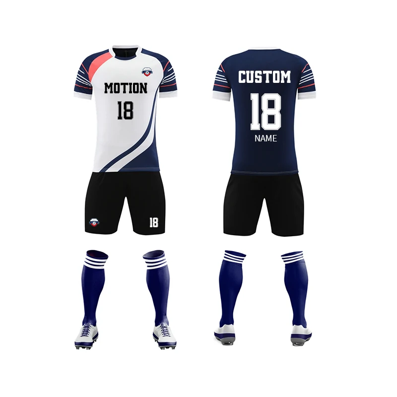 Custom Logo Design Name Number Soccer Uniform Jersey Wear Polyester Custom Jersey Sport Soccer Uniforms Set Team