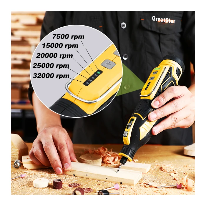 GreatStar 12V Cordless Rotary Tool Kit Customize Grinder Powerful mini Engraver Sander Polisher with 114 Easy Change Accessories