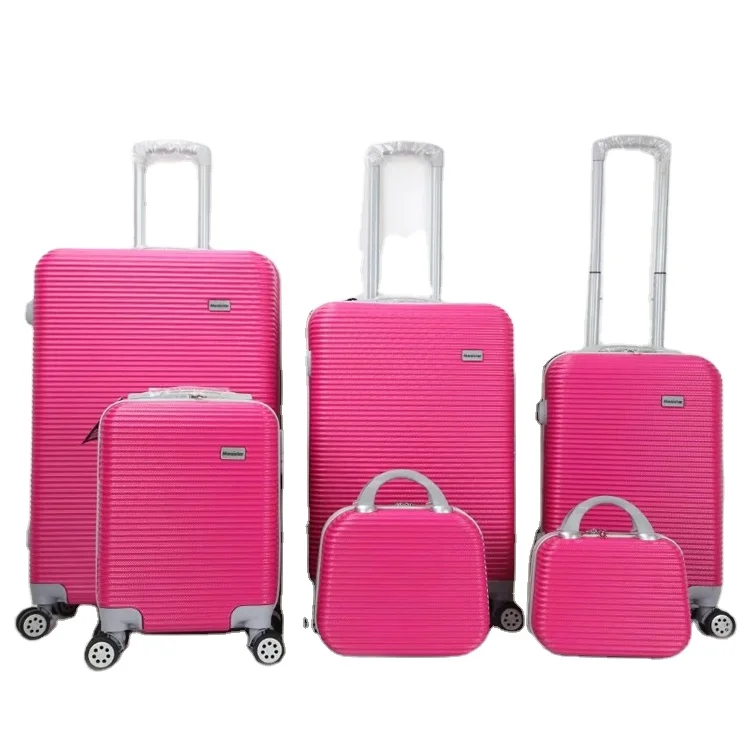 Custom Private Label Low Price Cheap 6-PCS-SET ABS  Luggage Set suitcase carry on size trolley luggage for Travel