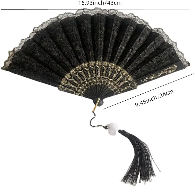 Luxury Fashion Hand Fans Wedding Lace Plastic Ribs Plastic Hand Fans For Sale